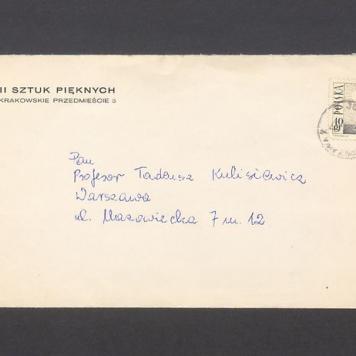 Koperta, nad. Rektor Akademii Sztuk Pięknych