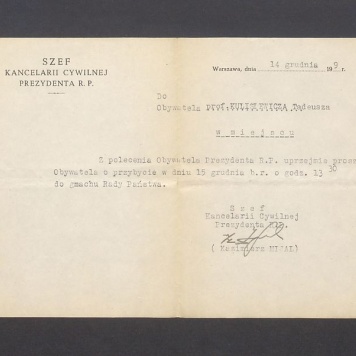 Zaproszenie do gmachu Rady Państwa