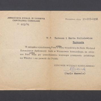 Ambasada Italii w Warszawie: decyzja o otrzymaniu wizy do Włoch