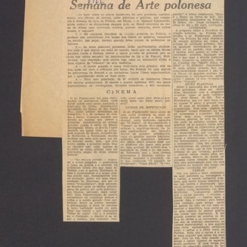 Comeca hoje na capital a Semana de Arte polonesa