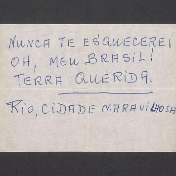 Nunca te esquecerei oh, meu Brasil [...]
