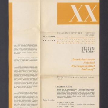 Konkurs otwarty na plakaty "Dwudziestolecie Polskiej Rzeczypospolitej Ludowej"