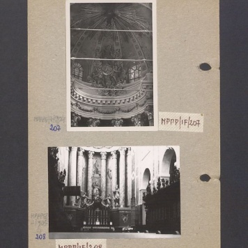 Wnętrze gnieźnieńskiej katedry. Połowa kopuły absydy o wystroju barokowym.