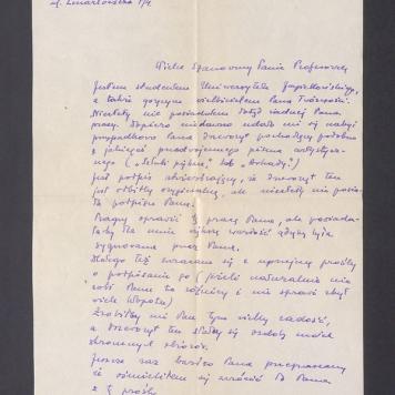 Wielce Szanowny Panie Profesorze, jestem studentem Uniwersytetu Jagiellońskiego [...]