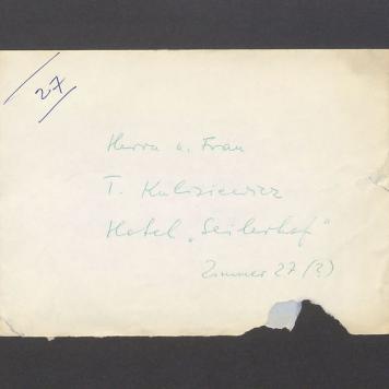 Koperta, adr. Herr u. Frau T. Kulisiewicz