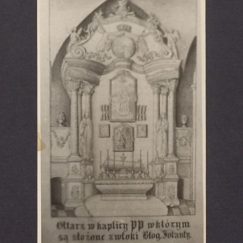 Ołtarz w kaplicy PP, w którym są złożone zwłoki błogosławionej Jolenty.