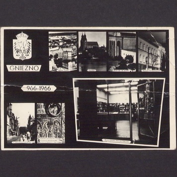 Gniezno 966-1966. Pocztówka z okazji tysiąclecia państwa polskiego.