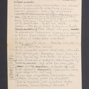 Notatka o powstaniu cyklu "Ruiny Warszawy"