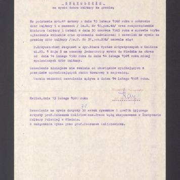 Zezwolenie na wywóz dóbr kultury za granicę