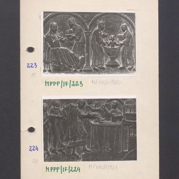 Wnętrze gnieźnieńskiej katedry. Drzwi Gnieźnieńskie, scena przedstawiająca narodziny św. Wojciecha.