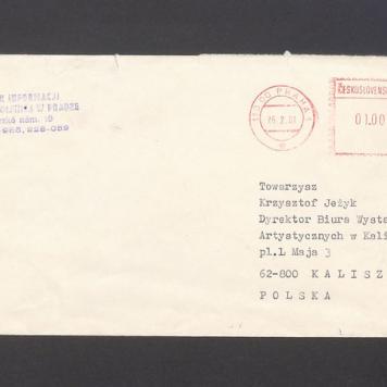 Koperta, nad. Ośrodek Informacji i Kultury Polskiej w Pradze