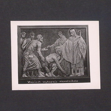 Płaskorzeźba ojca Efrema. Św. Wojciech wykupuje niewolników.