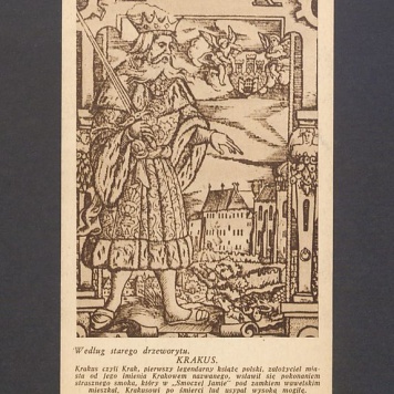 Krakus według starego drzeworytu.
