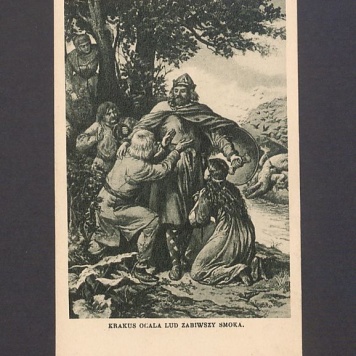 Krakus ocala lud zabiwszy smoka według Walerego E. Radzikowskiego.