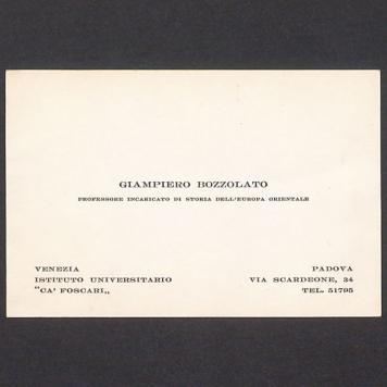 Wizytówka, Giampiero Bozzolato
