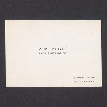 Wizytówka, Z. M. Puget