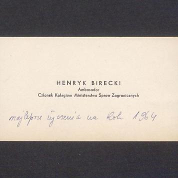 Wizytówka, Henryk Birecki