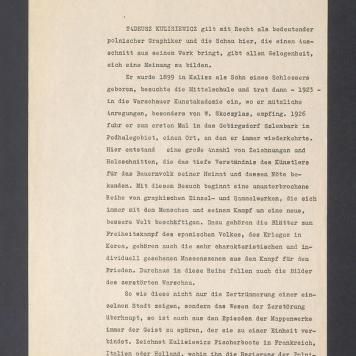 Tadeusz Kulisiewicz gilt mit Recht als bedeutender polnischer Graphiker [...]