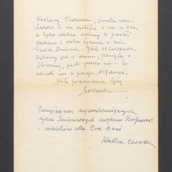 Kochany Tadeuszu, smutno nam bardzo, że nie osobiście [...]