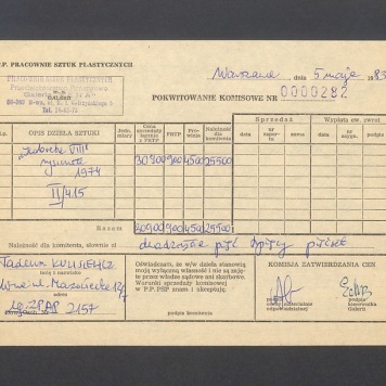 Pokwitowanie komisowe. "Kobieta VIII" rysunek 1974