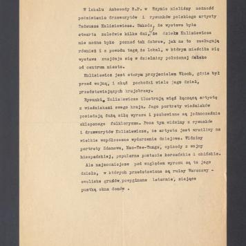 W lokalu Ambasady R.P. w Rzymie mieliśmy możność podziwiania drzeworytów [...]