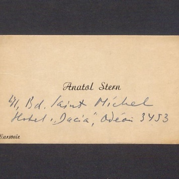 Wizytówka, Anatol Stern