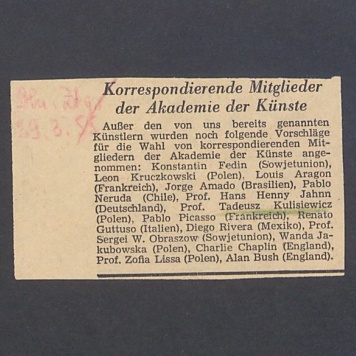 Recenzja. Korrespondierende Mitglieder der Akademie der Kunste