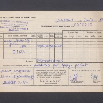 Pokwitowanie komisowe. Z cyklu "Matka" V rysunek