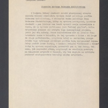 Recenzja. Otwarcie wystawy Tadeusza Kulisiewicza