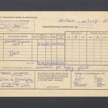 Pokwitowanie komisowe. "Kobieta" I rysunek 1974
