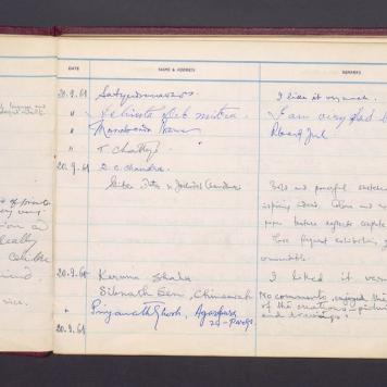 Księga gości z wystawy T. Kulisiewicza w New Delhi, cz. 1