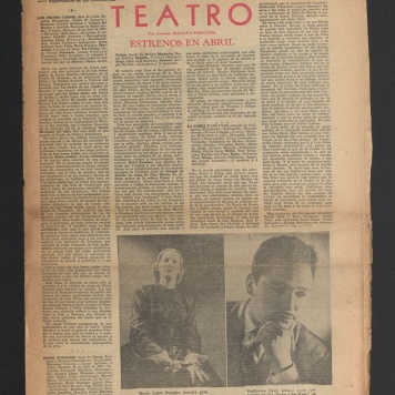 Teatro. Estrenos en abril