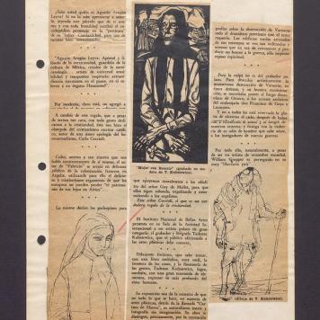 Mujer con Rosario (grabado en madera de T. Kulisiewicz)