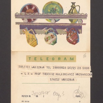 Telegram. Najserdeczniejsze życzenia drogiemu profesorowi [...]