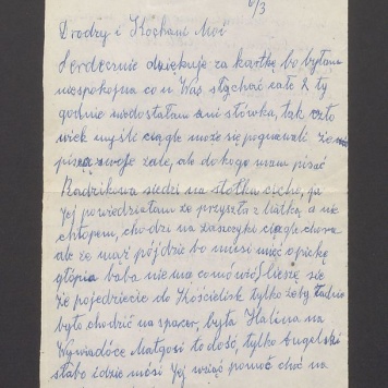 Drodzy i Kochani Moi Serdecznie dziękuję za kartkę [...]