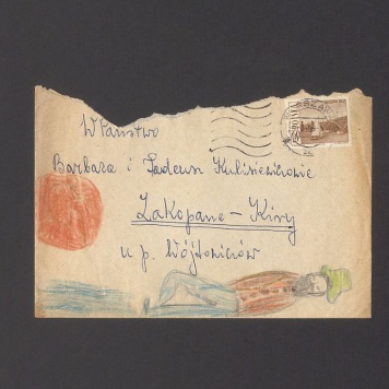 Koperta, adr. W. Państwo Barbara i Tadeusz Kulisiewiczowie