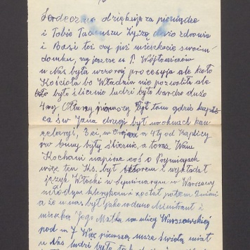 Serdecznie dziękuję za pieniądze i Tobie Tadeuszu życzę dużo zdrowia [...]