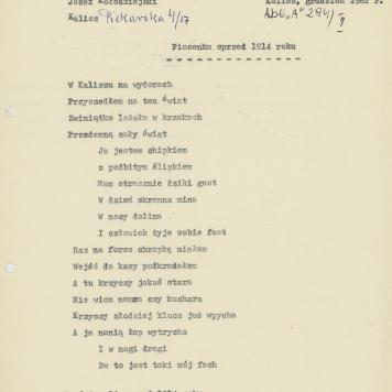 Piosenka sprzed 1914 roku