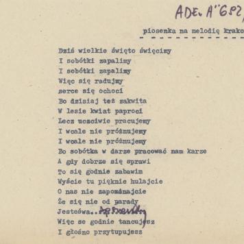 Piosenka na melodię krakowiaka