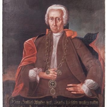 Portret króla kurkowego Gottlieba Waltera