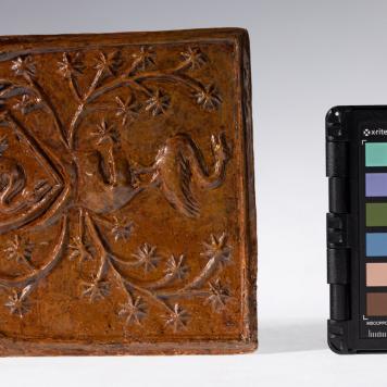 Kafel z herbem Łabędź