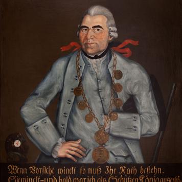 Portret króla kurkowego Johana Beniamina Kuntze