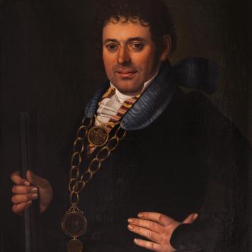 Portret króla kurkowego Carla Kirste