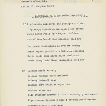 Pastorałka na dzień Bożego Narodzenia