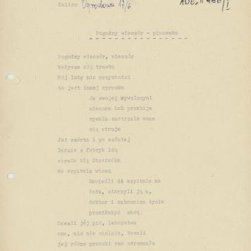 Pogodny wieczór - piosenka