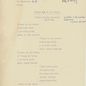 Kołysz że się kołysz (Stara Kaliska piosenka)