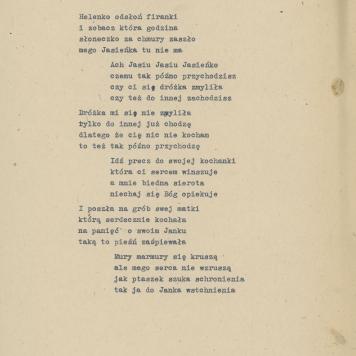 Piosenka "Helenka odsłoń firanki"