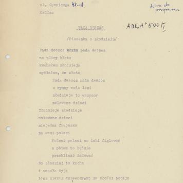 Pada deszcz (piosenka o złodzieju)