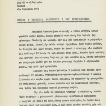 Wróżby i wierzenia panieńskie z lat trzydziestych