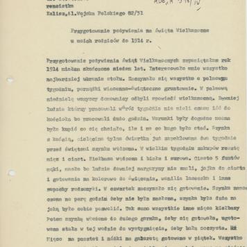 Przygotowanie pożywienia na święta wielkanocne u moich rodziców do 1914 r.